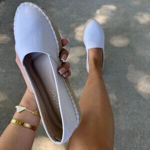 Liliana White Espadrille Flats